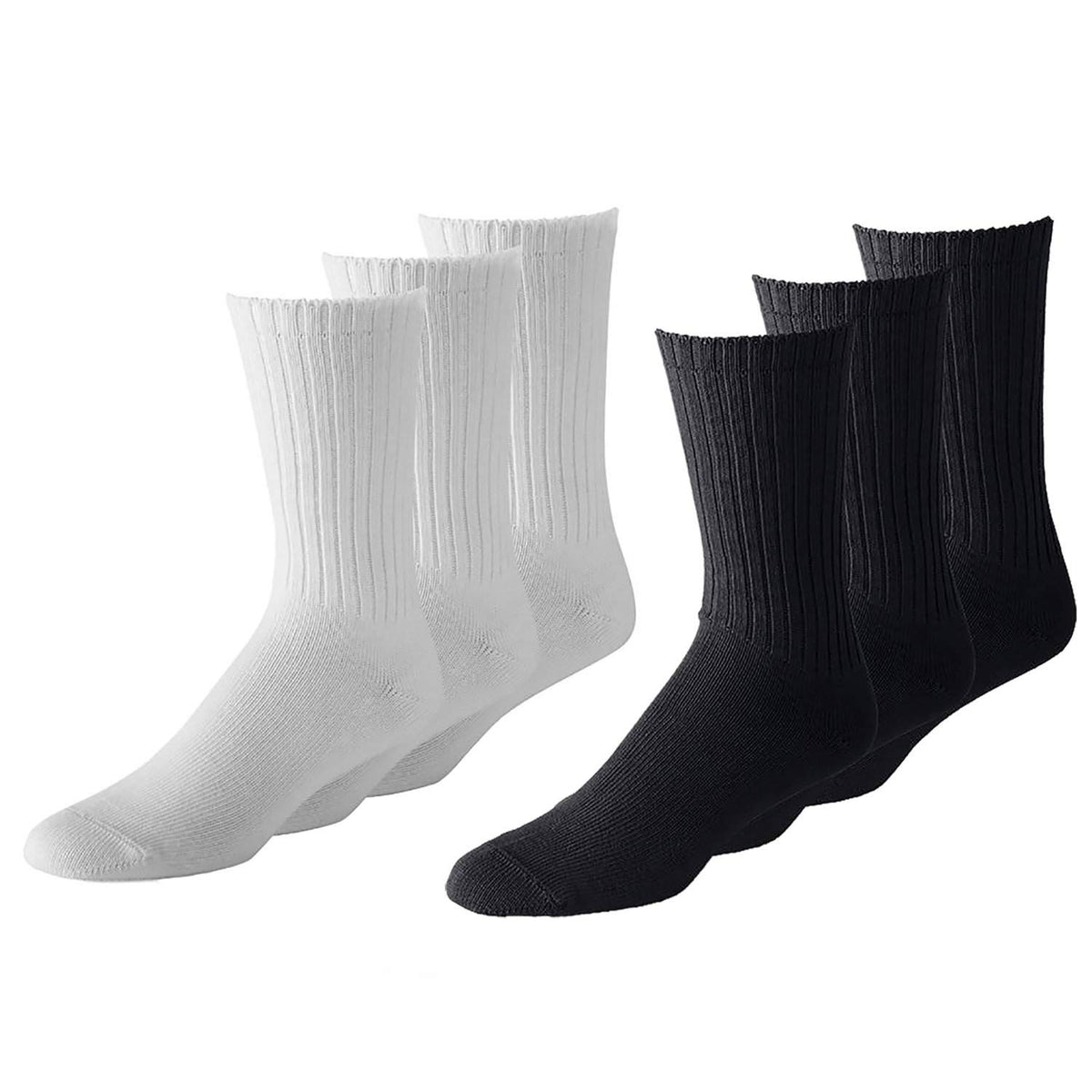 Crew athletic socks 12-pack — black and white colorways