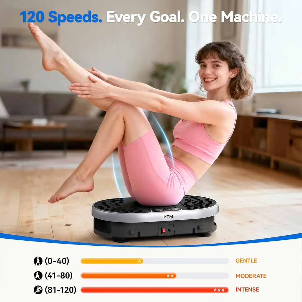 Vibration Plate Exercise Machine 120 Speed Levels 9 Preset Programs Home Fitness Equipment Weight Loss Fat Burning Muscle Toning