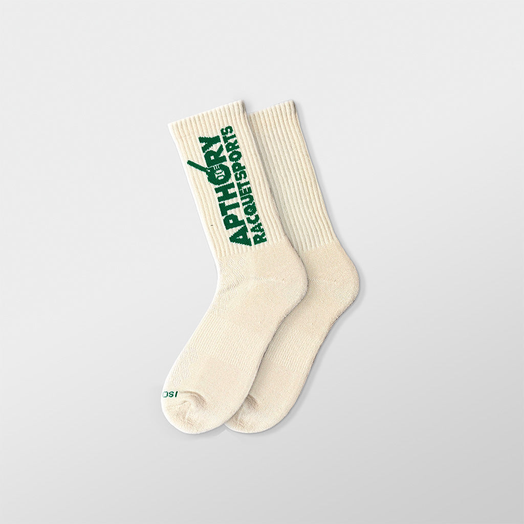 Off-white court crew socks for tennis — product view