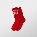 Club Red cushioned crew socks for tennis and pickleball — product view