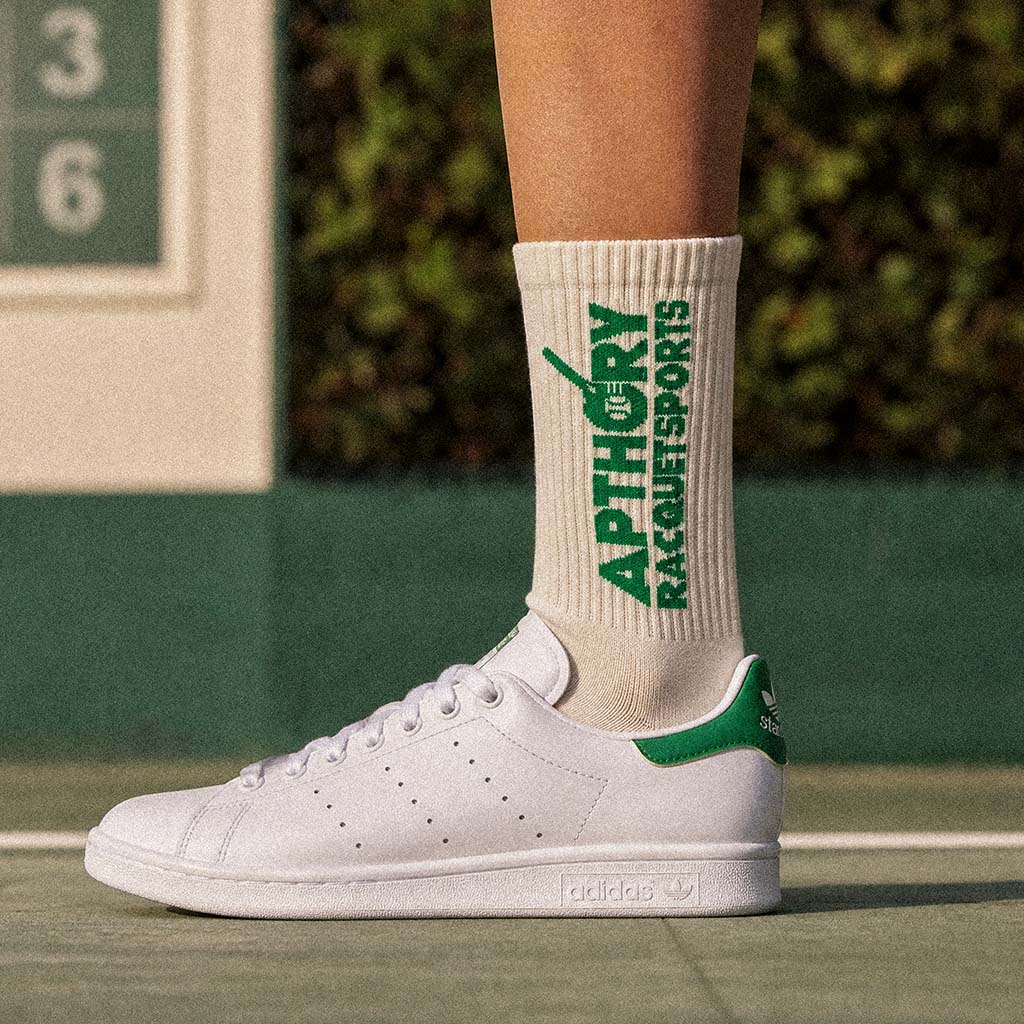Off-white cushioned court crew socks — detail knit view